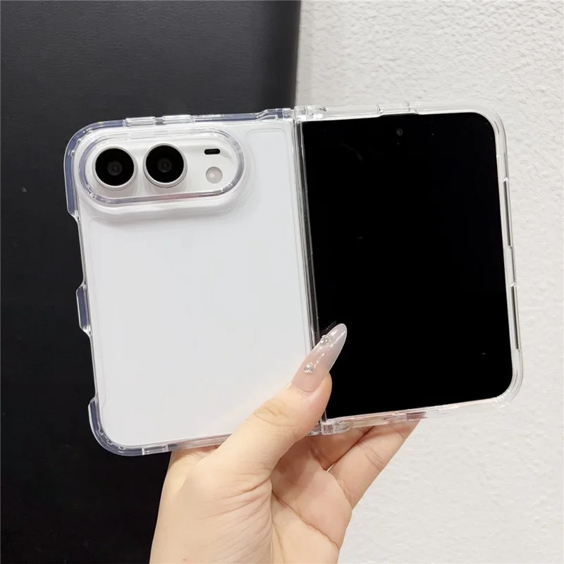 For iPhone Duo Case 2 in 1 High-Transparency Acrylic + TPU Foldable Phone Cover - Transparent