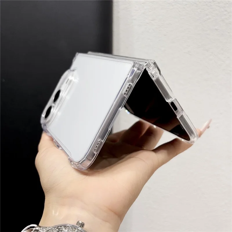 For iPhone Duo Case 2 in 1 High-Transparency Acrylic + TPU Foldable Phone Cover - Transparent