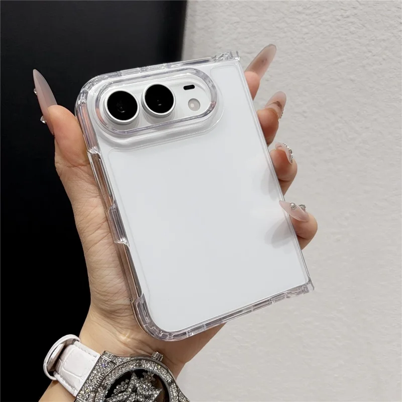 For iPhone Duo Case 2 in 1 High-Transparency Acrylic + TPU Foldable Phone Cover - Transparent