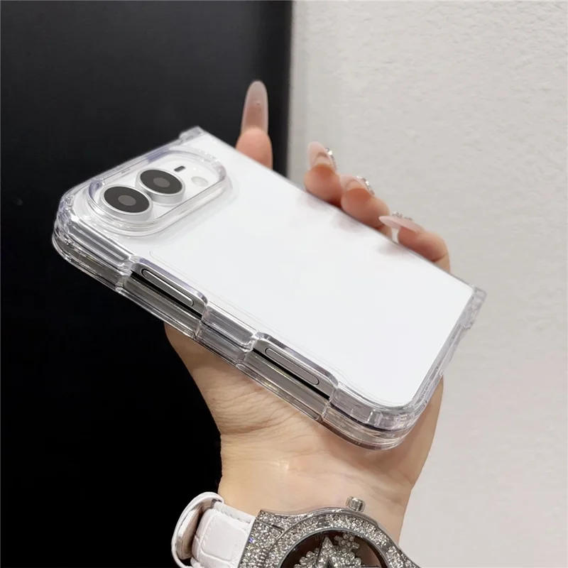 For iPhone Duo Case 2 in 1 High-Transparency Acrylic + TPU Foldable Phone Cover - Transparent