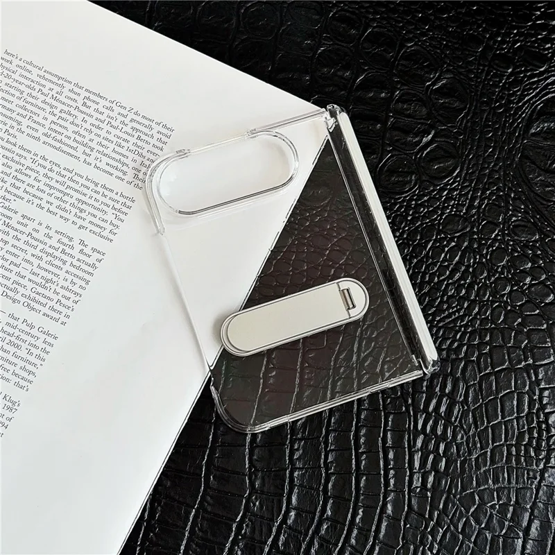 For iPhone Duo Case Kickstand Reinforced Hinge Clear Phone Cover - Transparent