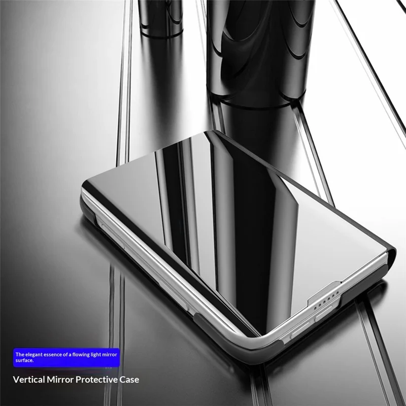 For iPhone Duo Case Stand PU Leather Folding Protective Phone Cover - Black
