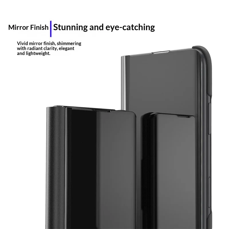 For iPhone Duo Case Stand PU Leather Folding Protective Phone Cover - Black