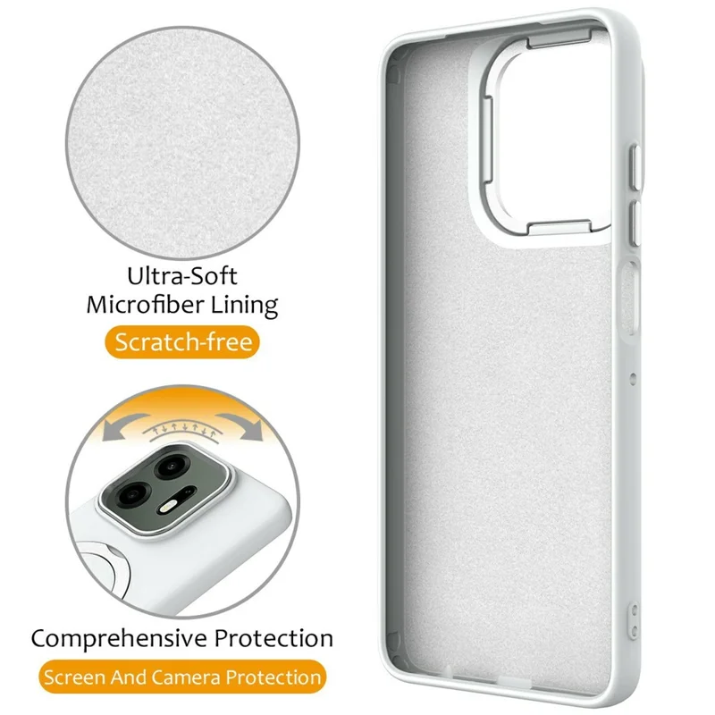 For OnePlus N6x 4G Magnetic Case Rotating Ring Kickstand TPU + PC Back Cover - White