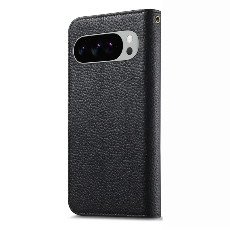 Custodia per Google Pixel 10 Pro in Vera Pelle Scamosciata con Portafoglio e Blocco RFID, Cover per Telefono con Protettore per Schermo in Vetro Temperato - Nero