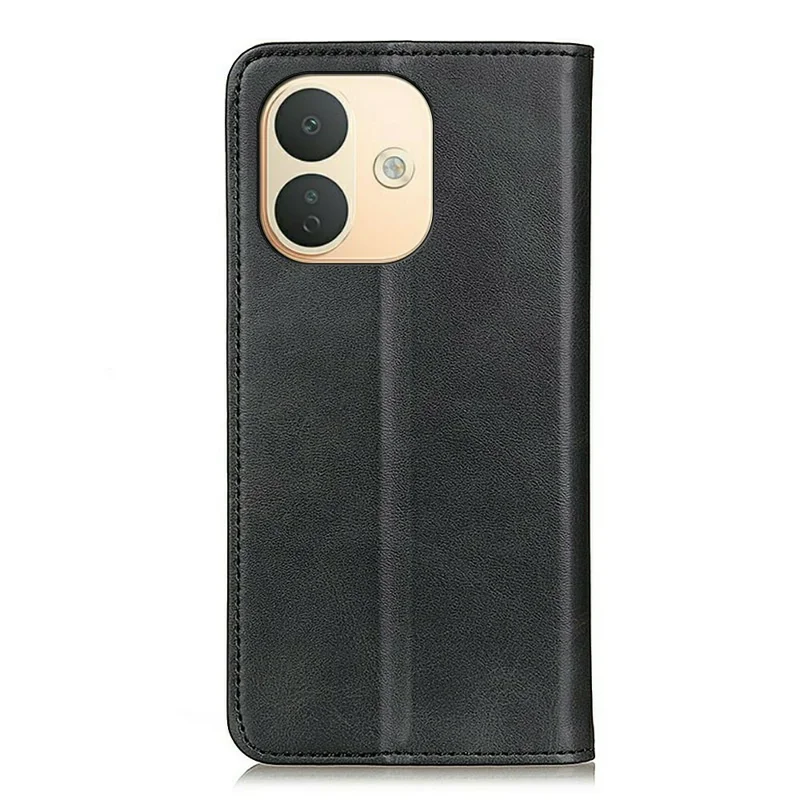 For Xiaomi Redmi Note 17 Pro 5G Case Cowhide Texture Split Leather Flip Wallet Phone Cover - Black