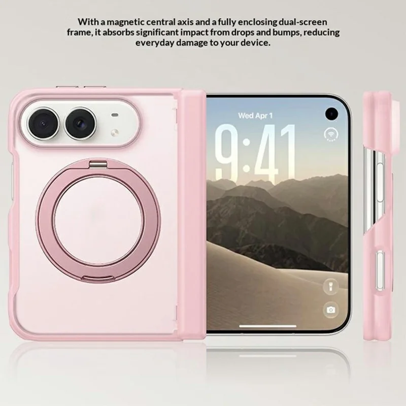 For iPhone Duo Magnetic Case Kickstand Shockproof Matte TPU + PC Phone Cover - Dark Blue