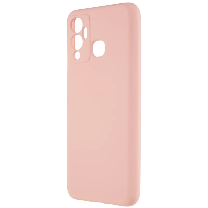 Pour Infinix Hot 12 Play 4G Liquid Silicone Texture Smooth Touch Case Arc Edge 2.0mm Thick TPU Shockproof Protective Phone Cover - Rose