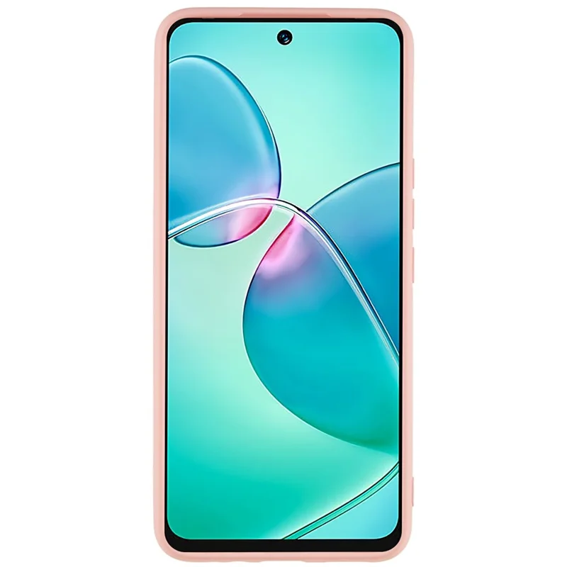 Pour Infinix Hot 12 Play 4G Liquid Silicone Texture Smooth Touch Case Arc Edge 2.0mm Thick TPU Shockproof Protective Phone Cover - Rose