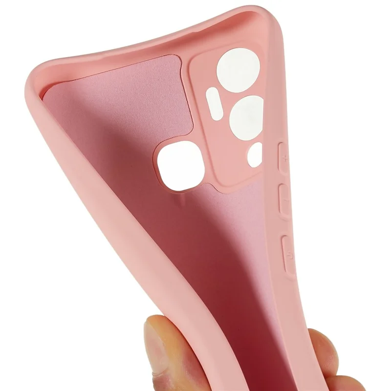 Pour Infinix Hot 12 Play 4G Liquid Silicone Texture Smooth Touch Case Arc Edge 2.0mm Thick TPU Shockproof Protective Phone Cover - Rose