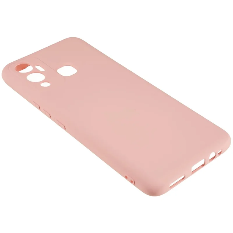 Pour Infinix Hot 12 Play 4G Liquid Silicone Texture Smooth Touch Case Arc Edge 2.0mm Thick TPU Shockproof Protective Phone Cover - Rose