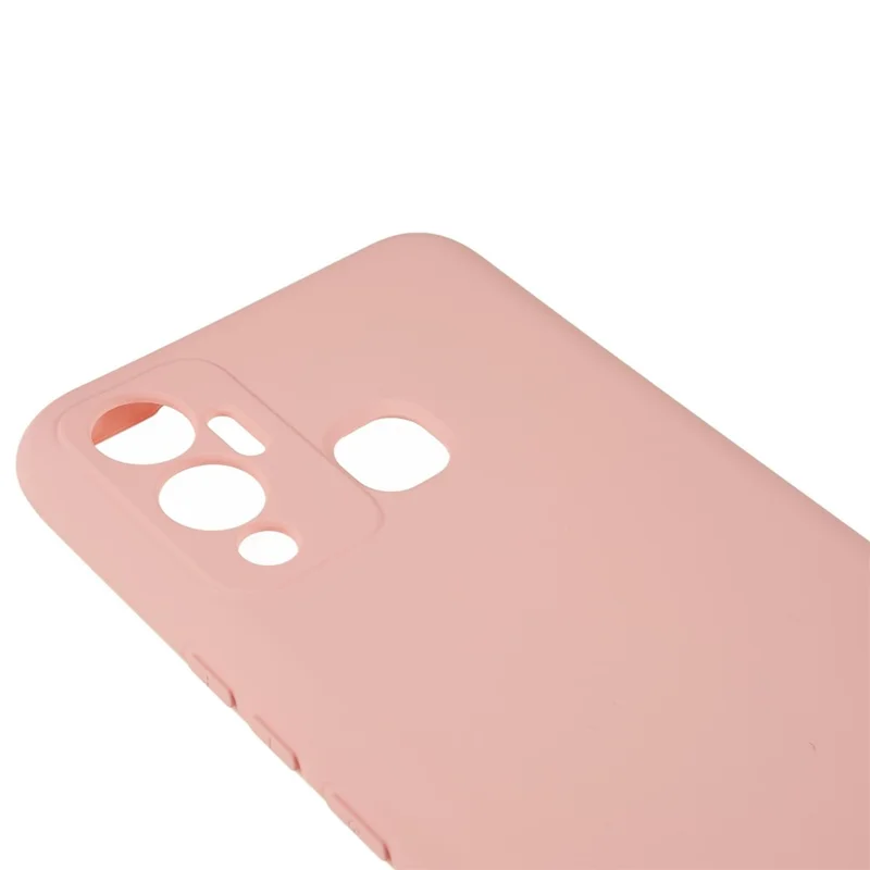 Pour Infinix Hot 12 Play 4G Liquid Silicone Texture Smooth Touch Case Arc Edge 2.0mm Thick TPU Shockproof Protective Phone Cover - Rose