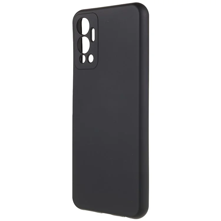 Для Infinix Hot 12 4G Anti-Slip Liquid Silicone Texture Phone Case 2.0mm Thick Arc Edge Soft TPU Shockproof Back Cover - Black