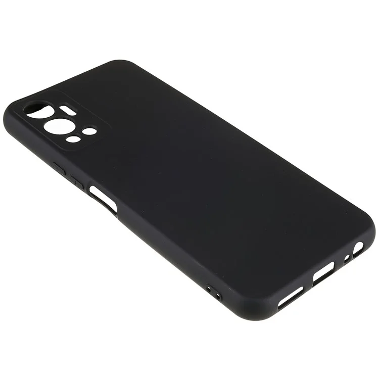 Для Infinix Hot 12 4G Anti-Slip Liquid Silicone Texture Phone Case 2.0mm Thick Arc Edge Soft TPU Shockproof Back Cover - Black