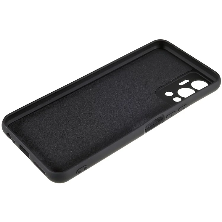 Для Infinix Hot 12 4G Anti-Slip Liquid Silicone Texture Phone Case 2.0mm Thick Arc Edge Soft TPU Shockproof Back Cover - Black