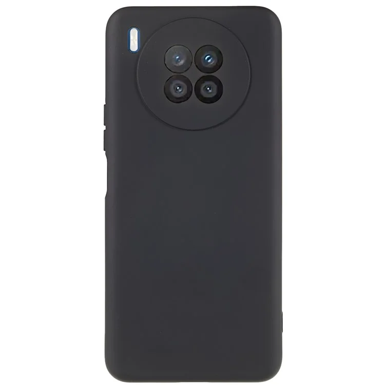 For Huawei nova 8i Liquid Silicone Texture Arc Edge Phone Case 2.0mm Thick Soft TPU Camera Protection Shockproof Cover - Black