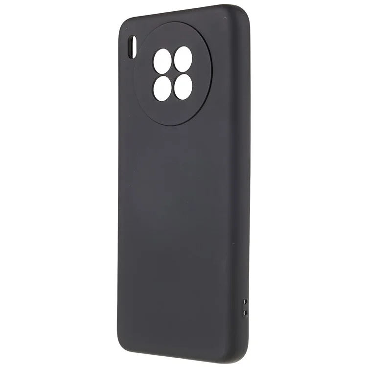 For Huawei nova 8i Liquid Silicone Texture Arc Edge Phone Case 2.0mm Thick Soft TPU Camera Protection Shockproof Cover - Black