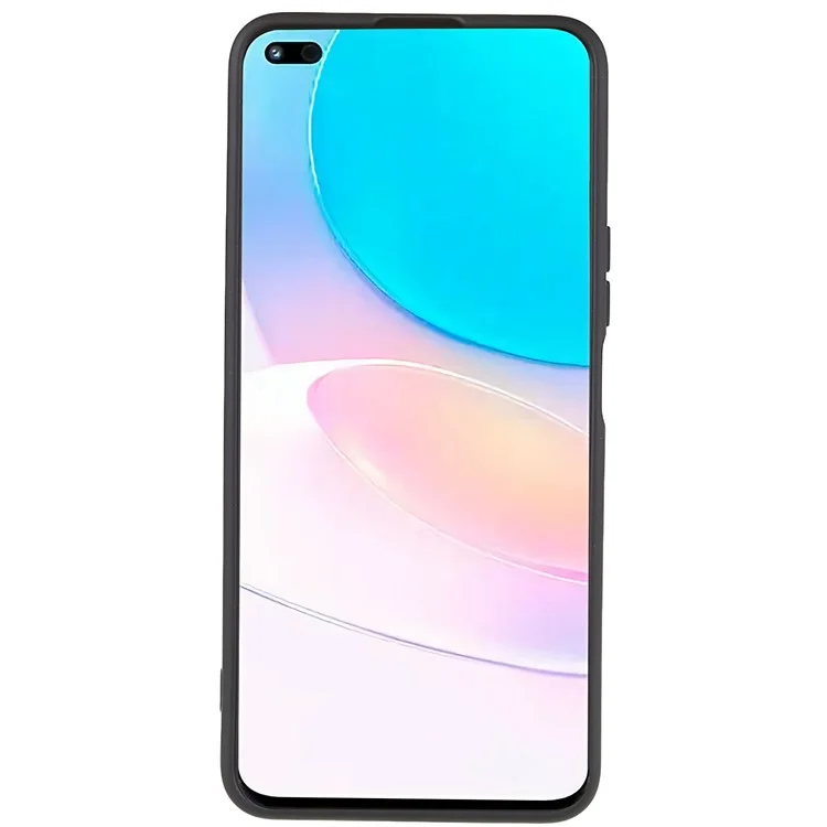 For Huawei nova 8i Liquid Silicone Texture Arc Edge Phone Case 2.0mm Thick Soft TPU Camera Protection Shockproof Cover - Black