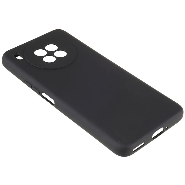 For Huawei nova 8i Liquid Silicone Texture Arc Edge Phone Case 2.0mm Thick Soft TPU Camera Protection Shockproof Cover - Black