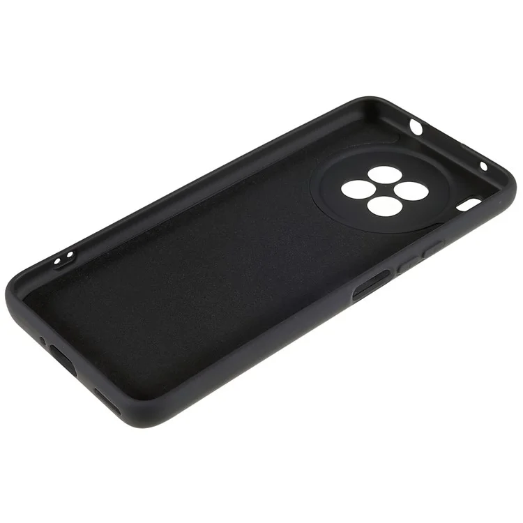 For Huawei nova 8i Liquid Silicone Texture Arc Edge Phone Case 2.0mm Thick Soft TPU Camera Protection Shockproof Cover - Black