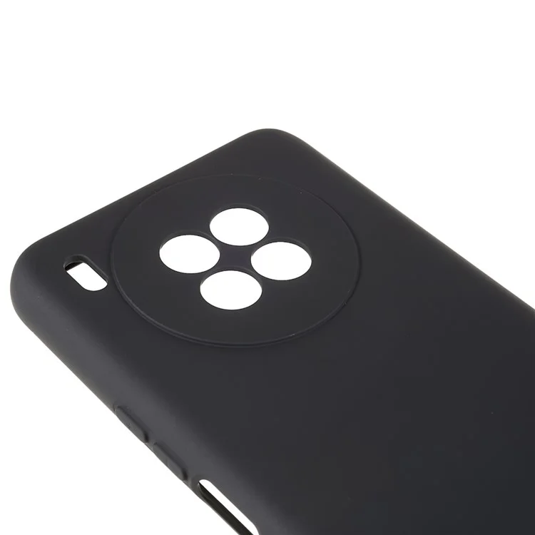 For Huawei nova 8i Liquid Silicone Texture Arc Edge Phone Case 2.0mm Thick Soft TPU Camera Protection Shockproof Cover - Black