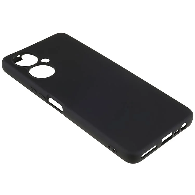 For Tecno Camon 19 5G / Camon 19 Pro 5G Liquid Silicone Texture TPU Case Arc Edge 2.0mm Thick Drop Protection Phone  Cover - Black