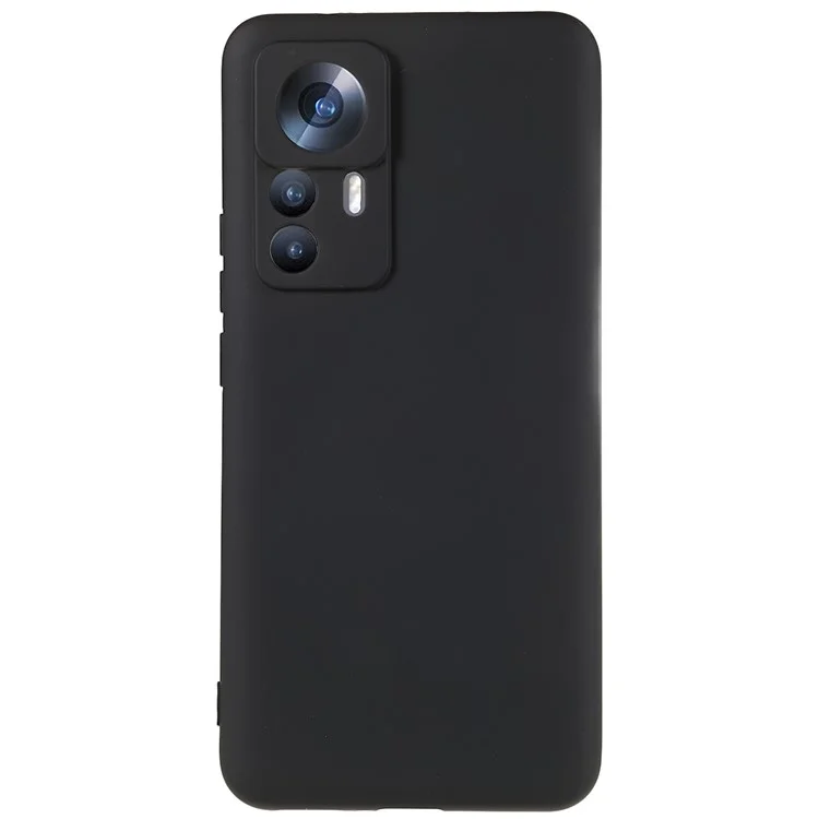 For Xiaomi 12T 5G / Redmi K50 Ultra 5G Soft TPU Arc Edge 2.0mm Thick Protective Cover Liquid Silicone Texture Camera Protection Phone Case - Black