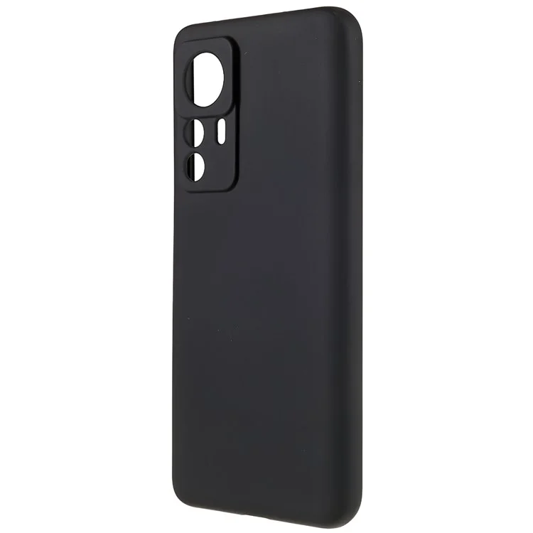 For Xiaomi 12T 5G / Redmi K50 Ultra 5G Soft TPU Arc Edge 2.0mm Thick Protective Cover Liquid Silicone Texture Camera Protection Phone Case - Black