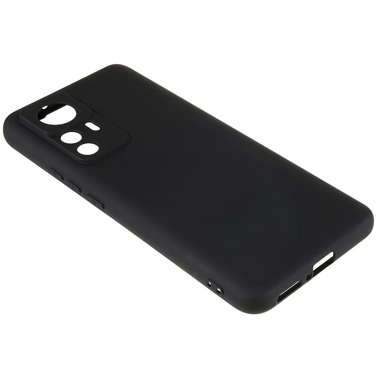For Xiaomi 12T 5G / Redmi K50 Ultra 5G Soft TPU Arc Edge 2.0mm Thick Protective Cover Liquid Silicone Texture Camera Protection Phone Case - Black