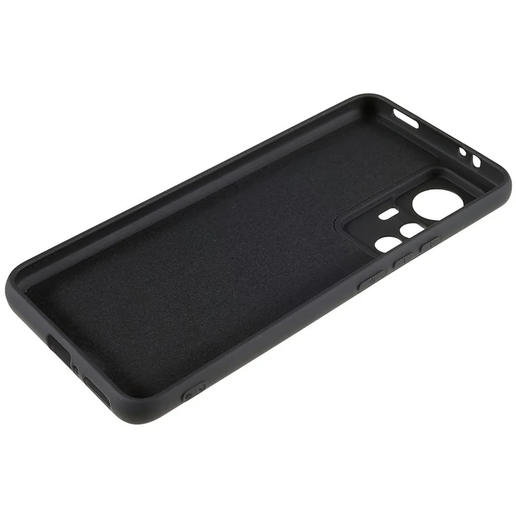 For Xiaomi 12T 5G / Redmi K50 Ultra 5G Soft TPU Arc Edge 2.0mm Thick Protective Cover Liquid Silicone Texture Camera Protection Phone Case - Black