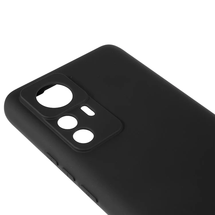 For Xiaomi 12T 5G / Redmi K50 Ultra 5G Soft TPU Arc Edge 2.0mm Thick Protective Cover Liquid Silicone Texture Camera Protection Phone Case - Black