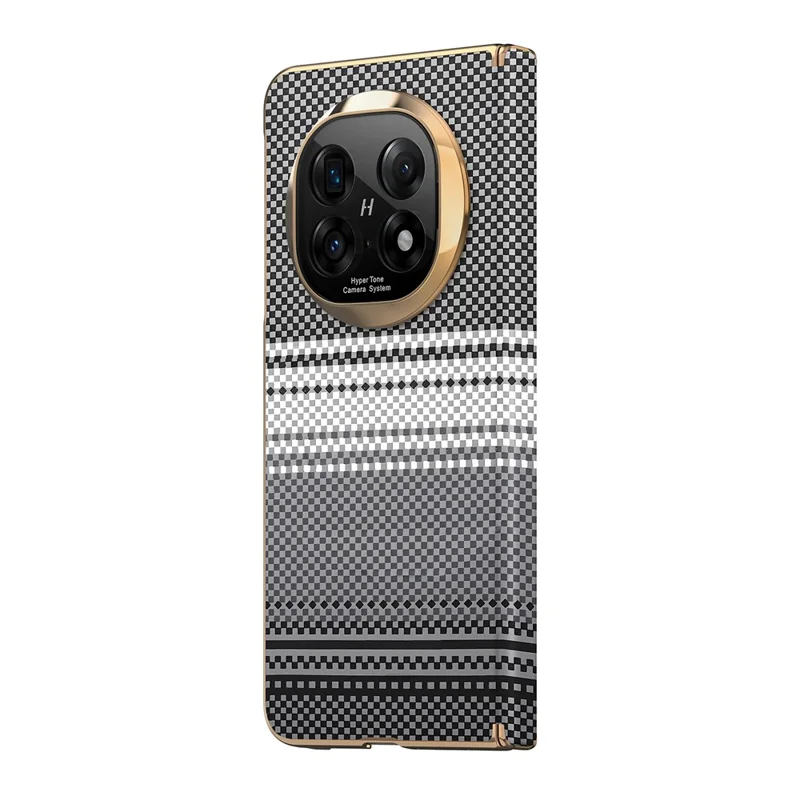 For Oppo Find N5 5G Magnetic Case Hinge Protection Gradient Color Leather + PC Shockproof Phone Cover - Black