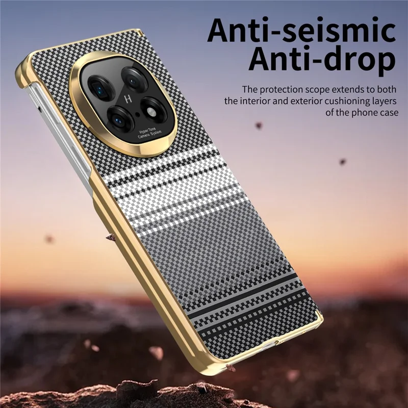For Oppo Find N5 5G Magnetic Case Hinge Protection Gradient Color Leather + PC Shockproof Phone Cover - Black