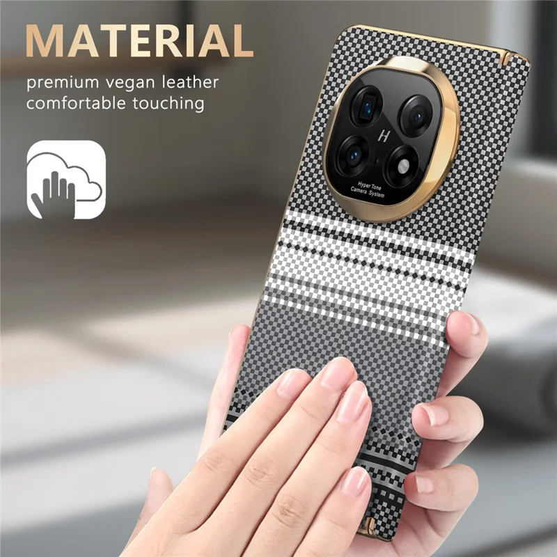 For Oppo Find N5 5G Magnetic Case Hinge Protection Gradient Color Leather + PC Shockproof Phone Cover - Black