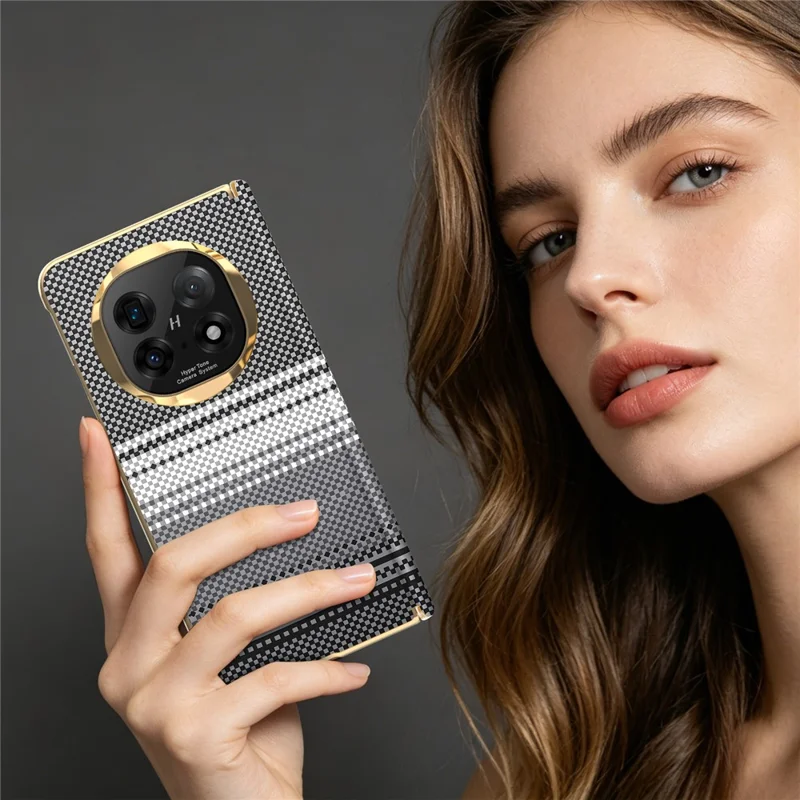 For Oppo Find N5 5G Magnetic Case Hinge Protection Gradient Color Leather + PC Shockproof Phone Cover - Black