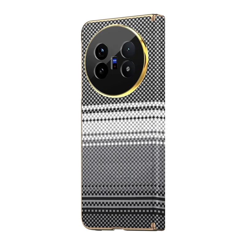 For vivo X Fold5 5G Magnetic Case Hinge Protection Gradient Color Leather + PC Shockproof Phone Cover - Black