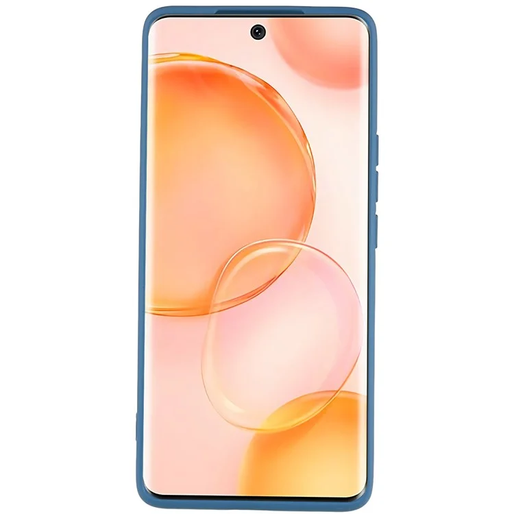 For Honor 50 / Huawei nova 9 Soft TPU 2.0mm Thick Anti-Scratch Phone Case Liquid Silicone Texture Arc Edge Non-Slip Cover - Blue