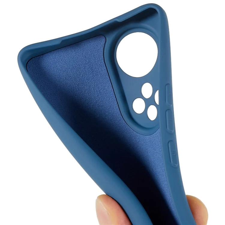 For Honor 50 / Huawei nova 9 Soft TPU 2.0mm Thick Anti-Scratch Phone Case Liquid Silicone Texture Arc Edge Non-Slip Cover - Blue