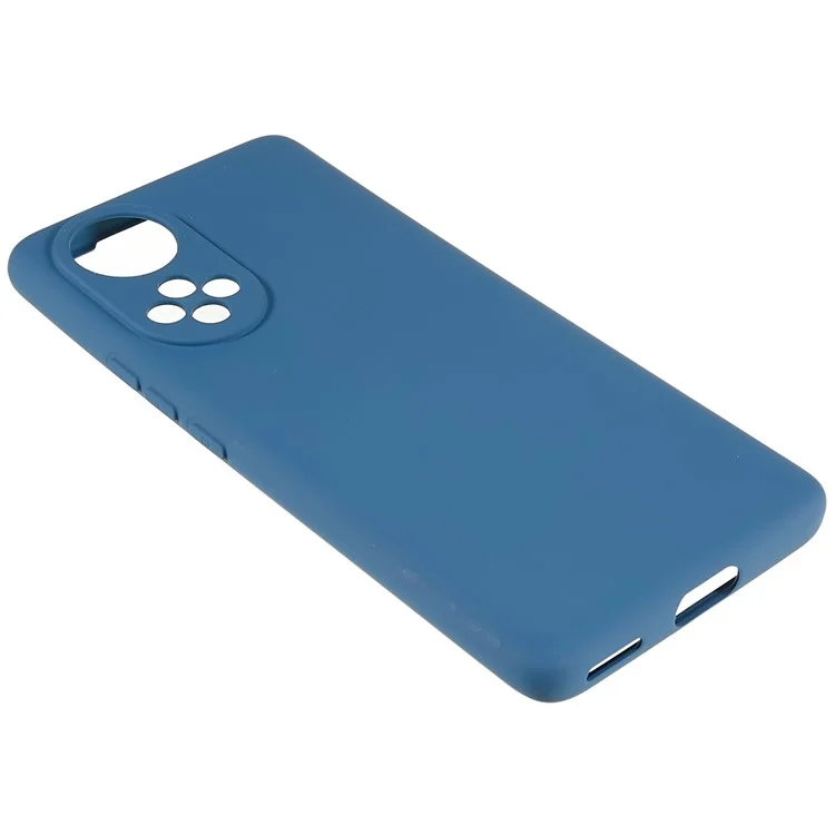 For Honor 50 / Huawei nova 9 Soft TPU 2.0mm Thick Anti-Scratch Phone Case Liquid Silicone Texture Arc Edge Non-Slip Cover - Blue