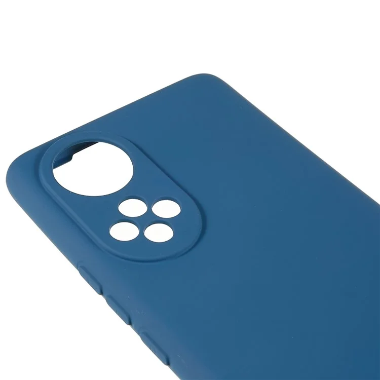 For Honor 50 / Huawei nova 9 Soft TPU 2.0mm Thick Anti-Scratch Phone Case Liquid Silicone Texture Arc Edge Non-Slip Cover - Blue