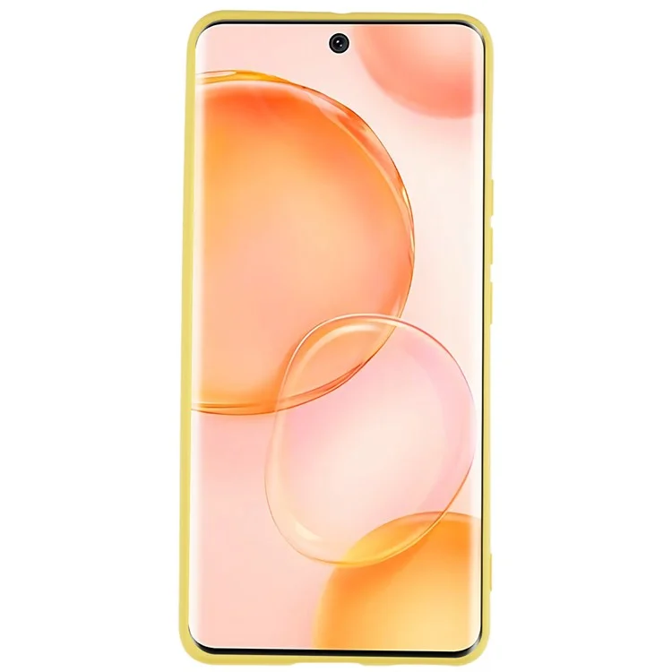 For Honor 50 / Huawei nova 9 Soft TPU 2.0mm Thick Anti-Scratch Phone Case Liquid Silicone Texture Arc Edge Non-Slip Cover - Yellow