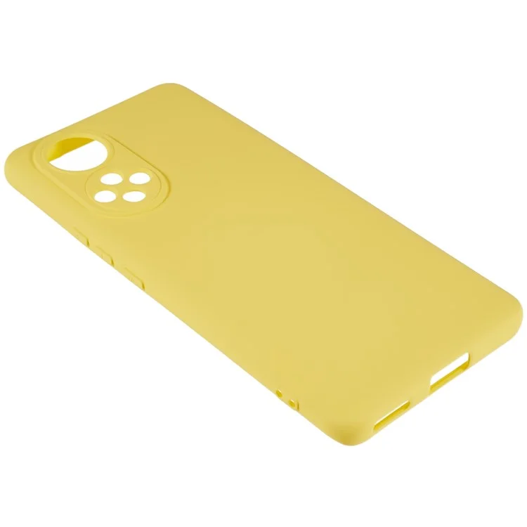 For Honor 50 / Huawei nova 9 Soft TPU 2.0mm Thick Anti-Scratch Phone Case Liquid Silicone Texture Arc Edge Non-Slip Cover - Yellow