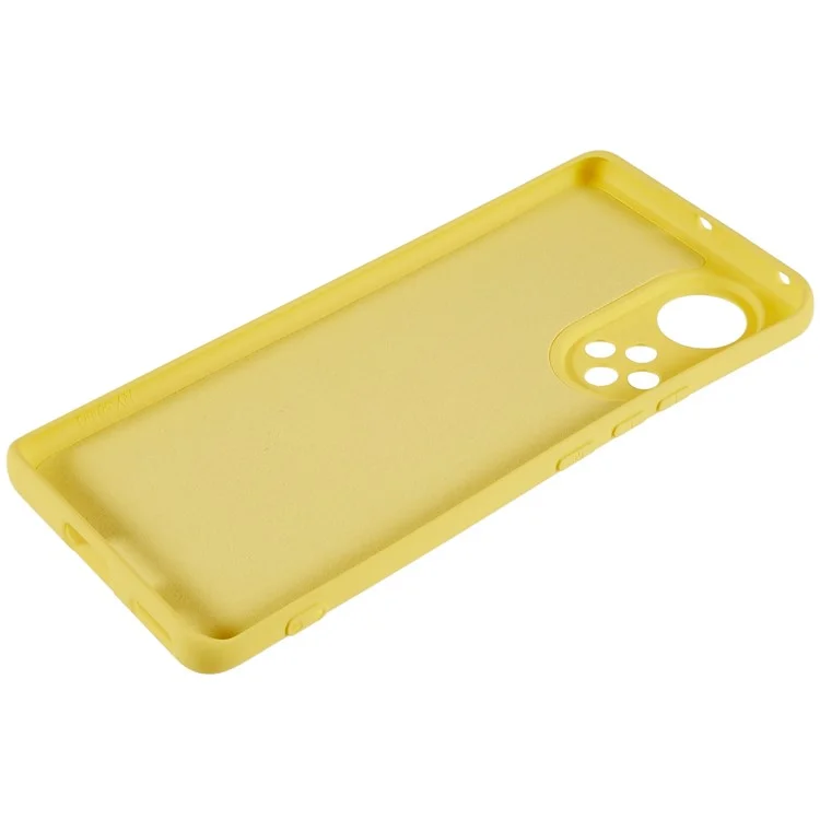 For Honor 50 / Huawei nova 9 Soft TPU 2.0mm Thick Anti-Scratch Phone Case Liquid Silicone Texture Arc Edge Non-Slip Cover - Yellow