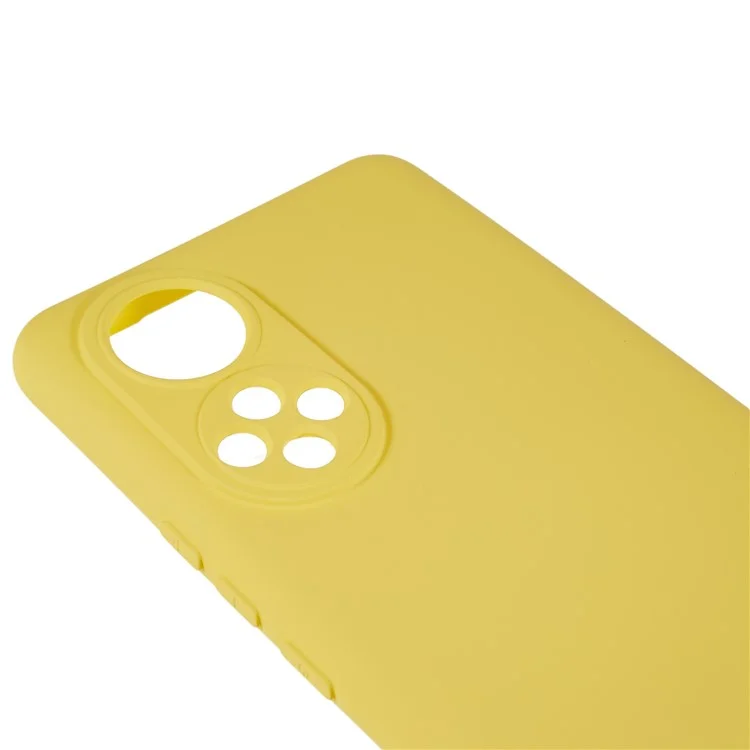For Honor 50 / Huawei nova 9 Soft TPU 2.0mm Thick Anti-Scratch Phone Case Liquid Silicone Texture Arc Edge Non-Slip Cover - Yellow