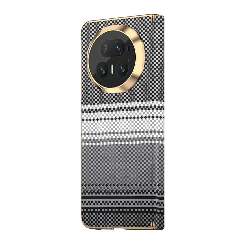 Étui magnétique pour Honor Magic V5 5G avec protection de charnière, revêtement en cuir coloris dégradé + PC, étui anti-choc pour téléphone - Noir