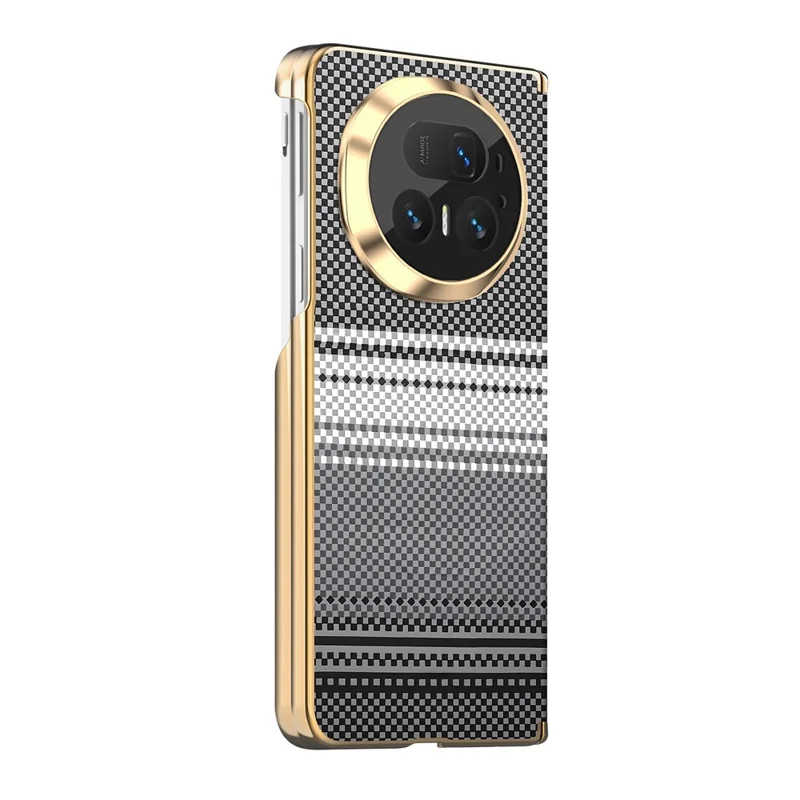 Étui magnétique pour Honor Magic V5 5G avec protection de charnière, revêtement en cuir coloris dégradé + PC, étui anti-choc pour téléphone - Noir
