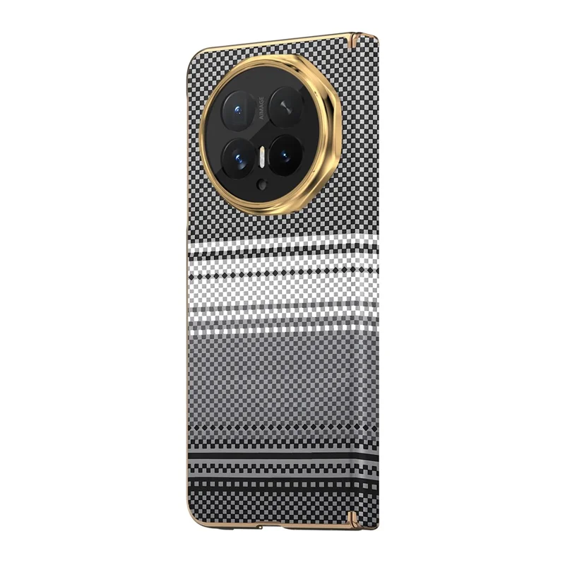 For Honor Magic V6 5G Magnetisk Case Hinge-beskyttelse Farvegradient Læder + PC Skockabsorberende Telefonbeskyttelse - Sort