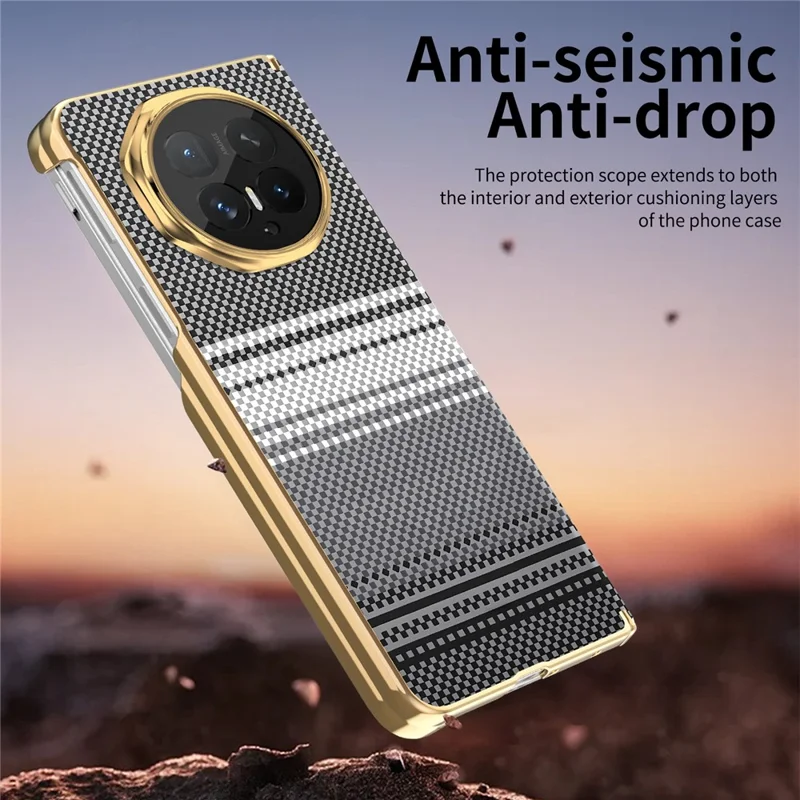 For Honor Magic V6 5G Magnetisk Case Hinge-beskyttelse Farvegradient Læder + PC Skockabsorberende Telefonbeskyttelse - Sort
