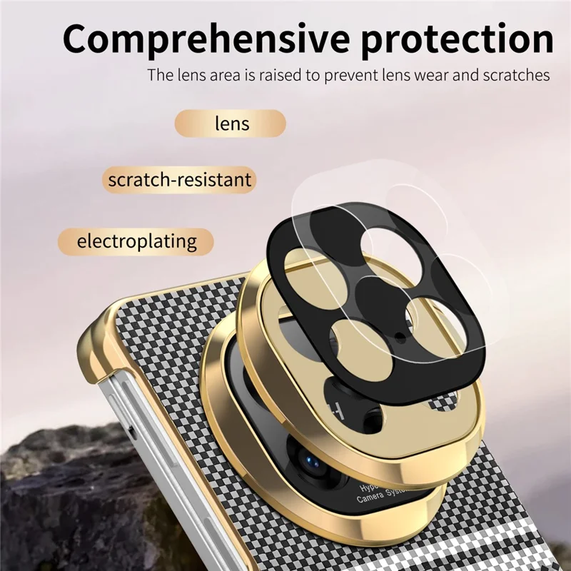 For Honor Magic V6 5G Magnetisk Case Hinge-beskyttelse Farvegradient Læder + PC Skockabsorberende Telefonbeskyttelse - Sort