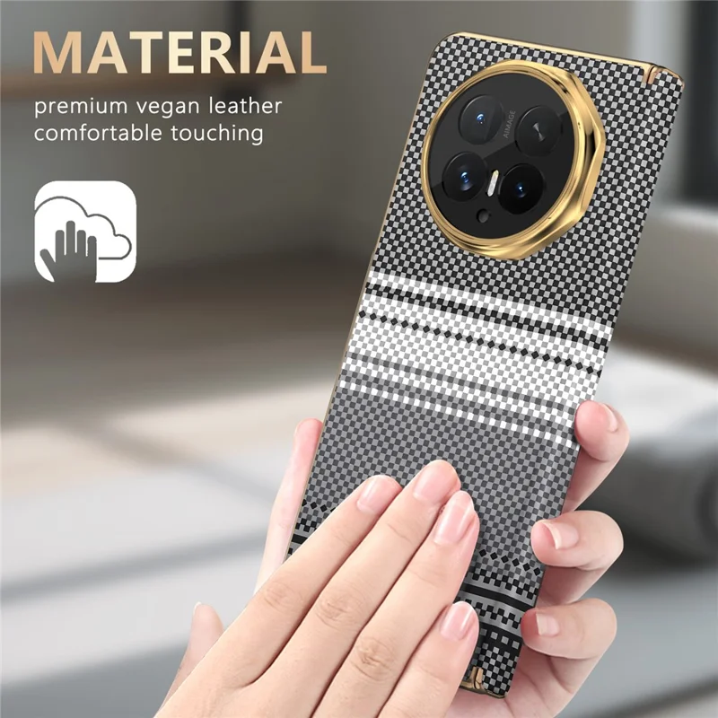 For Honor Magic V6 5G Magnetisk Case Hinge-beskyttelse Farvegradient Læder + PC Skockabsorberende Telefonbeskyttelse - Sort